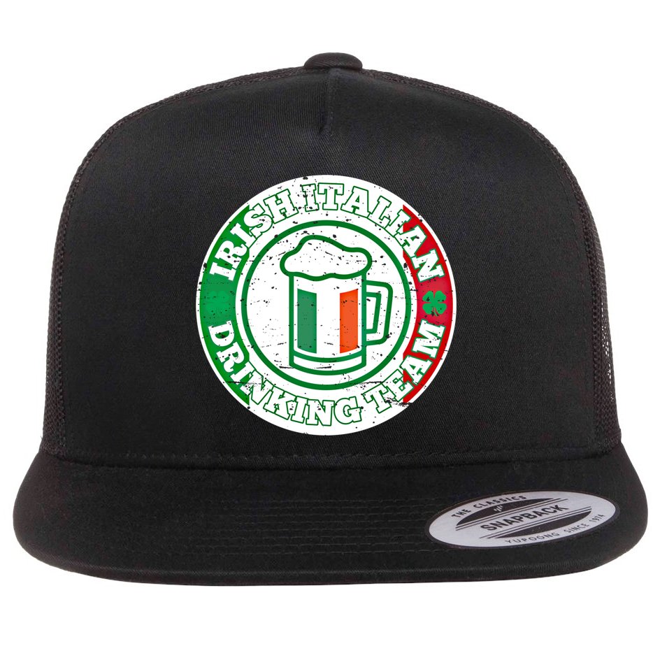 Irish Italian Ing Team Italy Flag St Patrick Humor Gift Cool Gift Flat Bill Trucker Hat