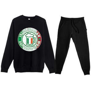 Irish Italian Ing Team Italy Flag St Patrick Humor Gift Cool Gift Premium Crewneck Sweatsuit Set