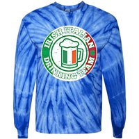 Irish Italian Ing Team Italy Flag St Patrick Humor Gift Cool Gift Tie-Dye Long Sleeve Shirt