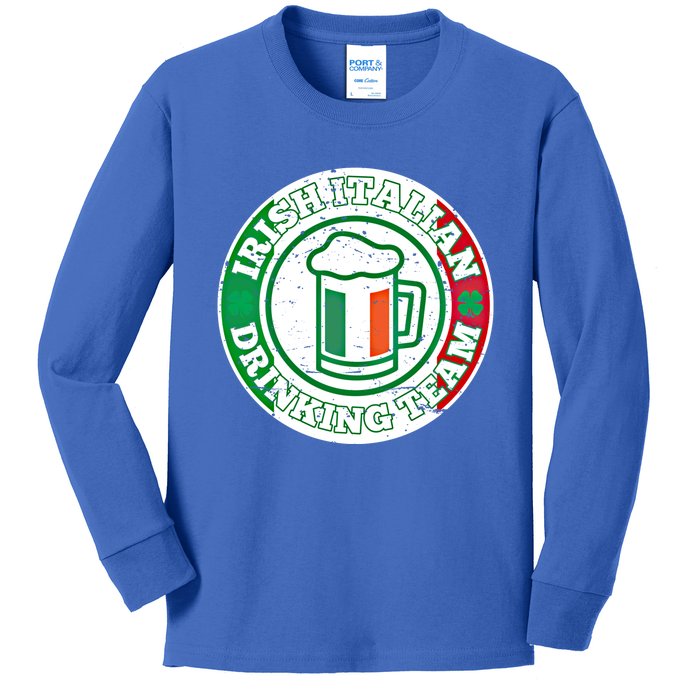 Irish Italian Ing Team Italy Flag St Patrick Humor Gift Cool Gift Kids Long Sleeve Shirt