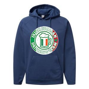 Irish Italian Ing Team Italy Flag St Patrick Humor Gift Cool Gift Performance Fleece Hoodie