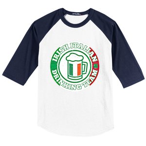 Irish Italian Ing Team Italy Flag St Patrick Humor Gift Cool Gift Baseball Sleeve Shirt