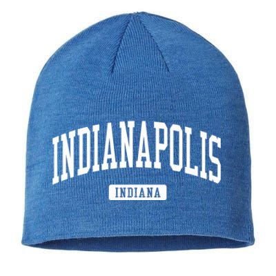 Indianapolis Indiana In Vintage Athletic Sports Design Funny Gift Sustainable Beanie