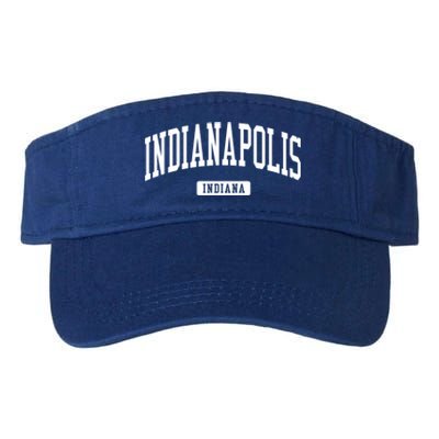 Indianapolis Indiana In Vintage Athletic Sports Design Funny Gift Valucap Bio-Washed Visor