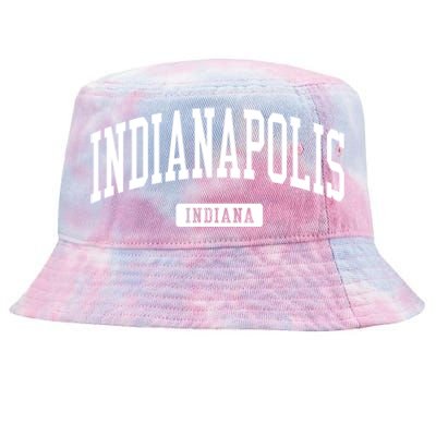 Indianapolis Indiana In Vintage Athletic Sports Design Funny Gift Tie-Dyed Bucket Hat