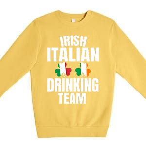 Irish Italian Ing Team St Patricks Day Shamrock Flag Gift Premium Crewneck Sweatshirt