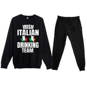 Irish Italian Ing Team St Patricks Day Shamrock Flag Gift Premium Crewneck Sweatsuit Set