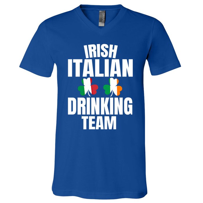 Irish Italian Ing Team St Patricks Day Shamrock Flag Gift V-Neck T-Shirt