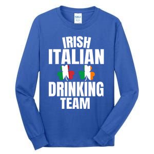 Irish Italian Ing Team St Patricks Day Shamrock Flag Gift Tall Long Sleeve T-Shirt