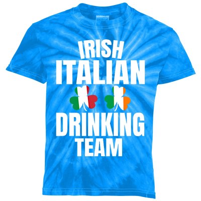 Irish Italian Ing Team St Patricks Day Shamrock Flag Gift Kids Tie-Dye T-Shirt