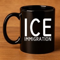 Ice Immigration 11oz C Handle Ceramic Mug
