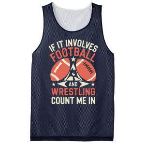 If It Involves Football And Wrestling Count Me In Mesh Reversible Basketball Jersey Tank