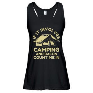 If It Involves Camping And Bacon Count Me In Camping Ladies Essential Flowy Tank