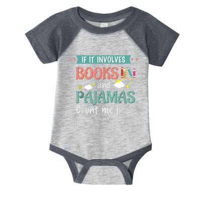 If It Involves Books And Pajamas Book Lover Gift Infant Baby Jersey Bodysuit