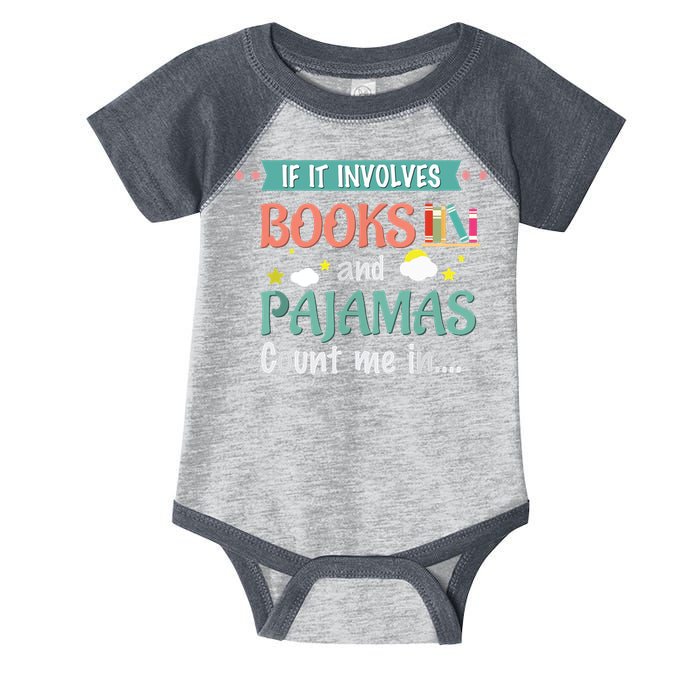 If It Involves Books And Pajamas Book Lover Gift Infant Baby Jersey Bodysuit