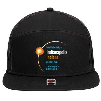 Indianapolis Indiana IN Total Solar Eclipse 2024 1 7 Panel Mesh Trucker Snapback Hat