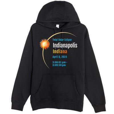 Indianapolis Indiana IN Total Solar Eclipse 2024 1 Premium Pullover Hoodie