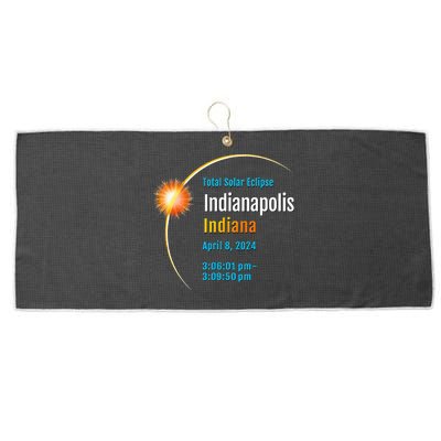 Indianapolis Indiana IN Total Solar Eclipse 2024 1 Large Microfiber Waffle Golf Towel