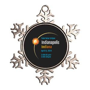 Indianapolis Indiana IN Total Solar Eclipse 2024 1 Metallic Star Ornament