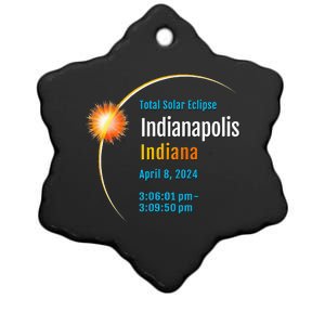 Indianapolis Indiana IN Total Solar Eclipse 2024 1 Ceramic Star Ornament