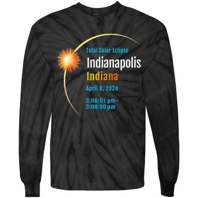 Indianapolis Indiana IN Total Solar Eclipse 2024 1 Tie-Dye Long Sleeve Shirt