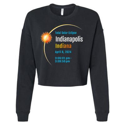Indianapolis Indiana IN Total Solar Eclipse 2024 1 Cropped Pullover Crew
