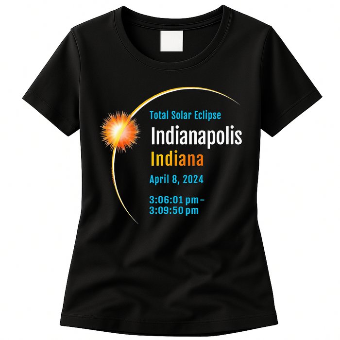 Indianapolis Indiana IN Total Solar Eclipse 2024 1 Womens T-Shirt
