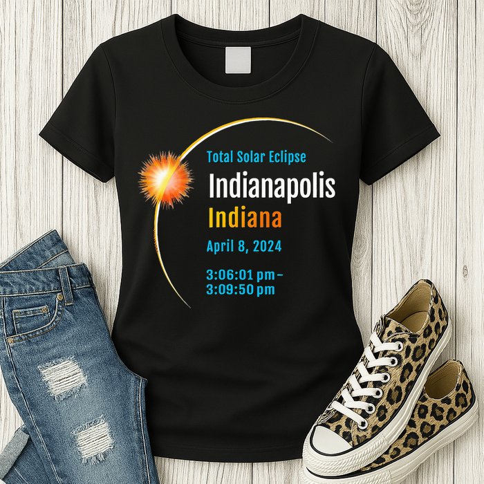 Indianapolis Indiana IN Total Solar Eclipse 2024 1 Womens T-Shirt