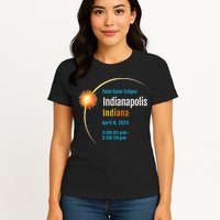 Indianapolis Indiana IN Total Solar Eclipse 2024 1 Womens T-Shirt