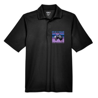 It Is I Your Fairy Godpossum Retro Opossum Lover Men's Origin Performance Pique Polo