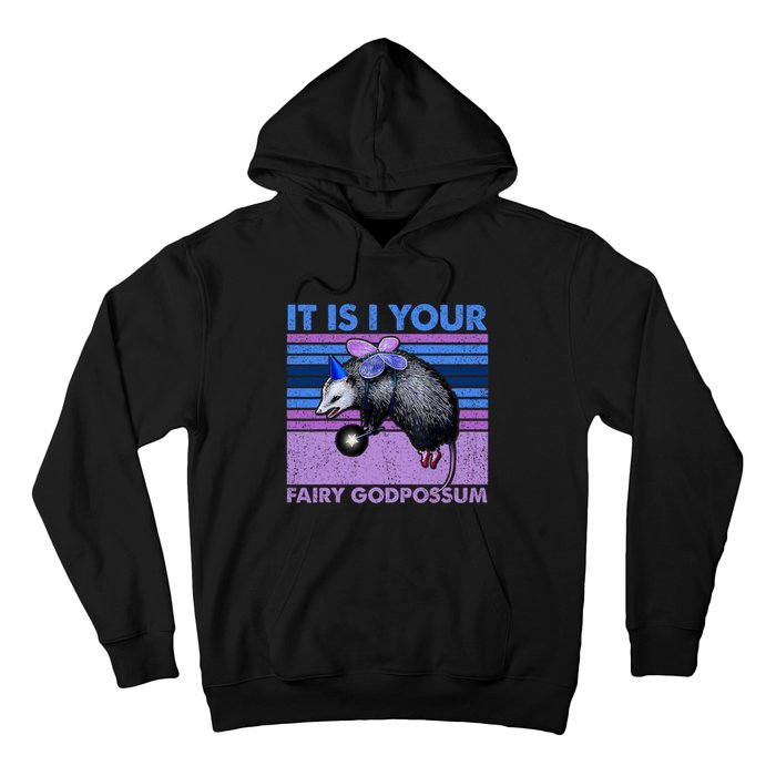 It Is I Your Fairy Godpossum Retro Opossum Lover Hoodie