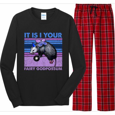 It Is I Your Fairy Godpossum Retro Opossum Lover Long Sleeve Pajama Set