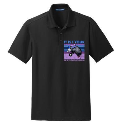 It Is I Your Fairy Godpossum Retro Opossum Lover Dry Zone Grid Polo