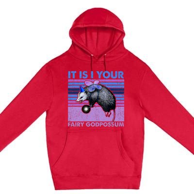 It Is I Your Fairy Godpossum Retro Opossum Lover Premium Pullover Hoodie