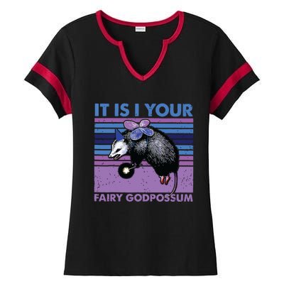 It Is I Your Fairy Godpossum Retro Opossum Lover Ladies Halftime Notch Neck Tee