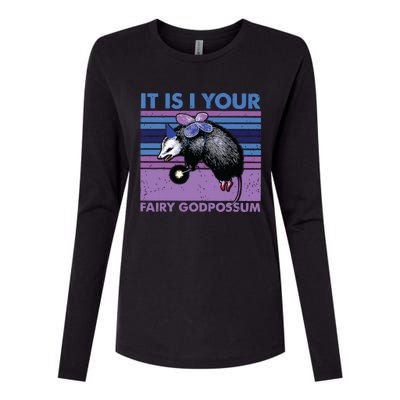 It Is I Your Fairy Godpossum Retro Opossum Lover Womens Cotton Relaxed Long Sleeve T-Shirt