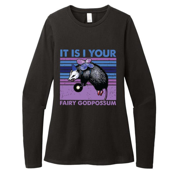 It Is I Your Fairy Godpossum Retro Opossum Lover Womens CVC Long Sleeve Shirt