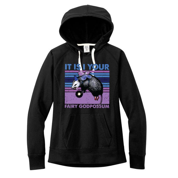 It Is I Your Fairy Godpossum Retro Opossum Lover Women's Fleece Hoodie