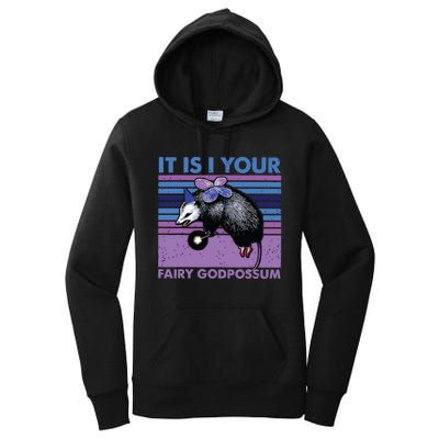 It Is I Your Fairy Godpossum Retro Opossum Lover Women's Pullover Hoodie