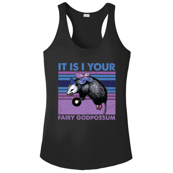 It Is I Your Fairy Godpossum Retro Opossum Lover Ladies PosiCharge Competitor Racerback Tank