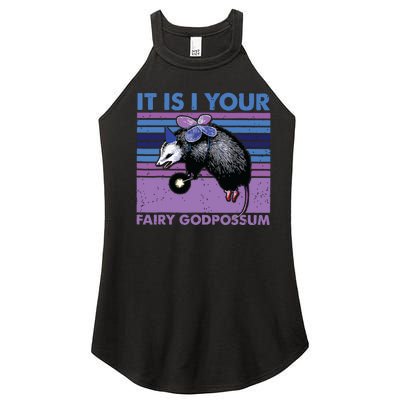 It Is I Your Fairy Godpossum Retro Opossum Lover Women's Perfect Tri Rocker Tank