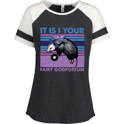 It Is I Your Fairy Godpossum Retro Opossum Lover Enza Ladies Jersey Colorblock Tee