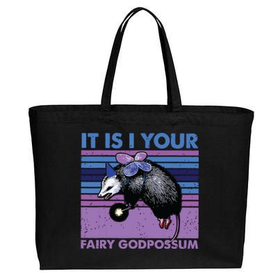 It Is I Your Fairy Godpossum Retro Opossum Lover Cotton Canvas Jumbo Tote