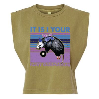 It Is I Your Fairy Godpossum Retro Opossum Lover Garment-Dyed Women's Muscle Tee