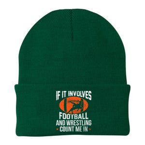 If It Involves Football And Wrestling Count Me Gift Knit Cap Winter Beanie