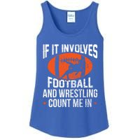 If It Involves Football And Wrestling Count Me Gift Ladies Essential Tank