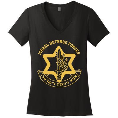 Idf Israel Israeli Defense Forces Zahal Women's V-Neck T-Shirt