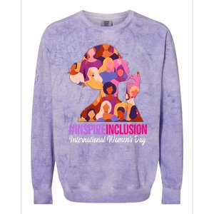 Inspire Inclusion International Women Day 2024 Colorblast Crewneck Sweatshirt