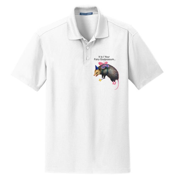 It Is I Your Fairy Godpossum Funny Design Dry Zone Grid Polo