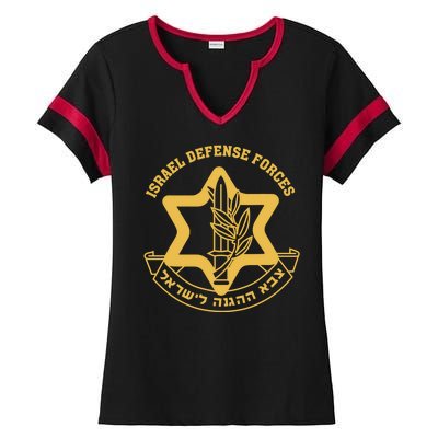 Idf Israel Israeli Defense Forces Zahal Ladies Halftime Notch Neck Tee